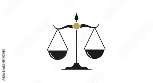 Justice Scales Representing Balance, Equality, and Fairness Logo on White Background