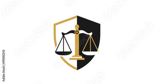 Justice Shield Logo With Balance for Law Firms and Legal Companies Illustration