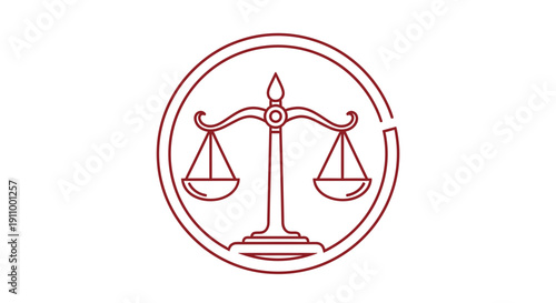 Justice System Depicted With Balance Symbol: Law, Fairness, and Equalization Concept