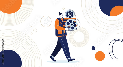 Filmmaker Carries Vintage Film Reels for Cinematic Festival Event