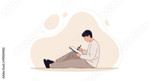 Focused Young Person Engaged In Digital Art Creation On Tablet