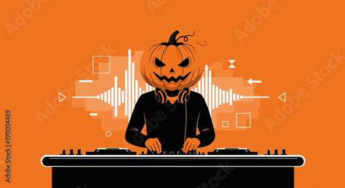 Halloween Jack O Lantern DJ Spooky Music Vibes