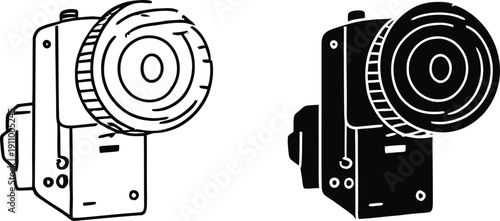 Vintage Camera Illustrations in Black and White