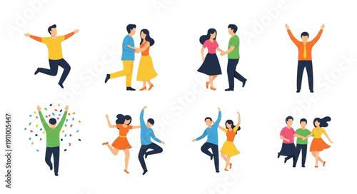 Diverse People Dancing Joyfully Together.