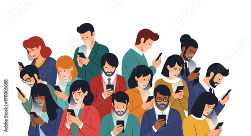 Diverse People Using Mobile Phones.