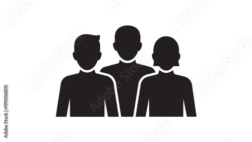 Vector Illustration Of Three Anonymous People Silhouettes For Teamwork And Collaboration Concept