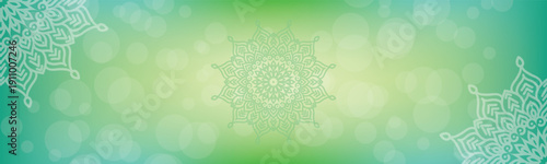 Round mandala on dreamy peach fuzz gradient background. Translucent mesh pattern in the form of a mandala. Mandala with floral patterns. Gradient background with round mandala, New Pattern gradient co