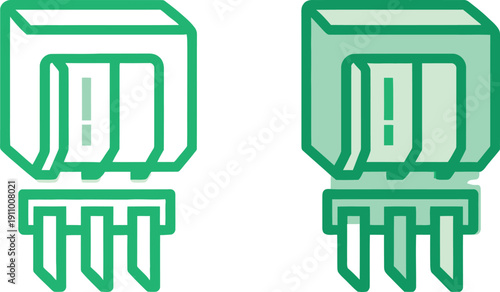 Green Electrical Plug Icons