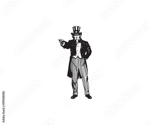 Vintage Uncle Sam pointing accusingly with stern expression.