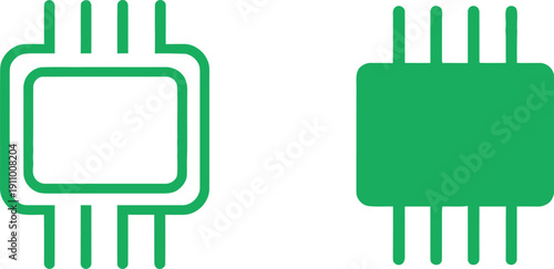 Green Microchip Icons