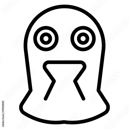 Monster Funny Vector Line Icon Design
