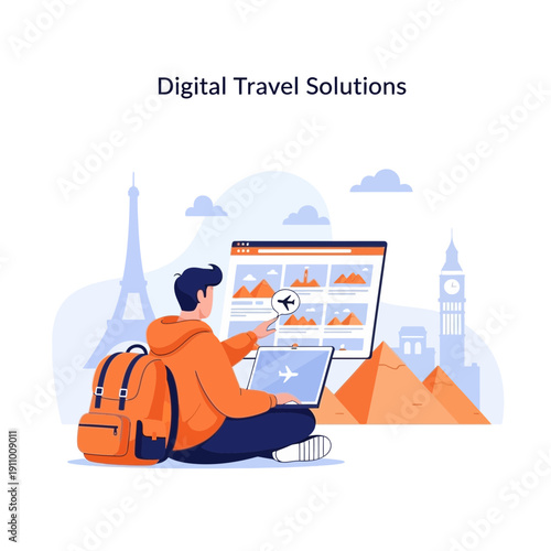 Innovative Digital Nomad Planning Exotic Global Adventures And Exploration Online