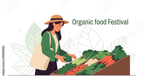 Healthy Organic Food Choices At A Vibrant Festival Market