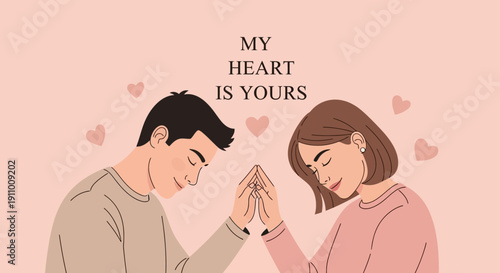 Heartfelt Commitment Depicted: A Couple's Tender Exchange Of Affection and Devotion