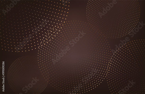 Premium background design with mocha mousse line pattern (texture) in luxury pastel color. Abstract horizontal vector template for business banner.dark brown background with golden brown circles. 