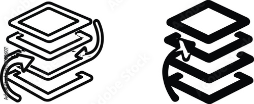 Stacked Arrows Forming Circular Motion