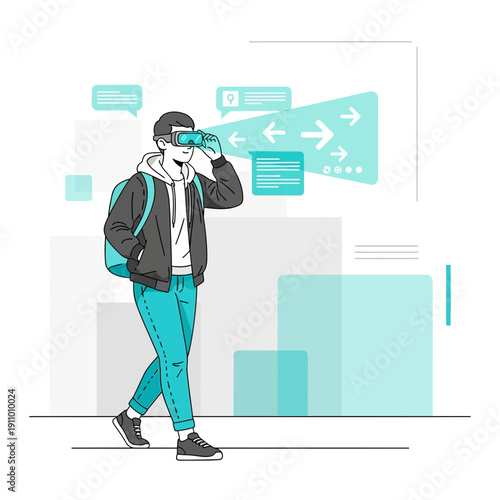 Immersive Virtual Reality Exploration Modern Futuristic Technology Experience