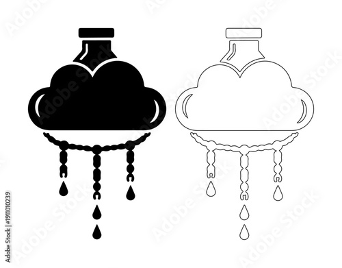 Mystical potion bottle with dripping liquid and ornate design