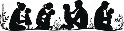 family, love, parenting, childhood, happiness, togetherness, and, emotional, bond, design, elements, isolate