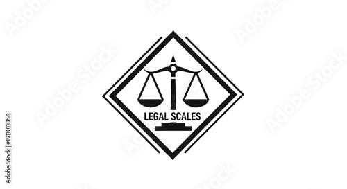 Justice System Depicted With Legal Scales Presented In A Minimalist Black And White Design