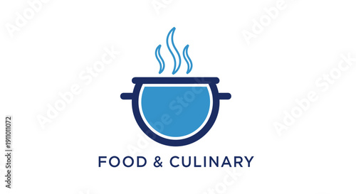 Minimalist Blue Pot Symbolizing Cuisine Ready To Serve Delicious Dishes
