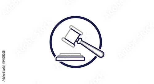 Justice System Icon: A Vector Representation Indicating Judgment, Law, and Legal Proceedings