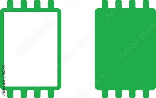 Green Microchip Icons