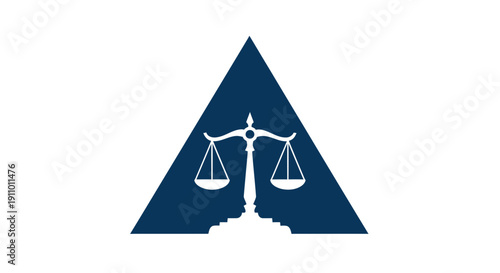 Legal Scales Symbol Within a Stylish Geometric Shape, Representing Justice Profession