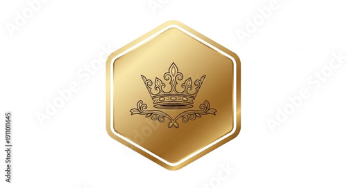 Gold Badge with Crown Emblem.