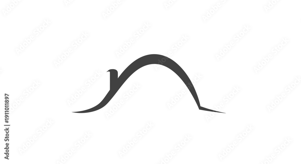 Obraz premium Minimalist Architecture Design Symbol On White Background With Elegant Curves And Lines