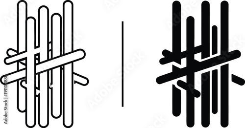 Black and White Hash Symbol Design Variations