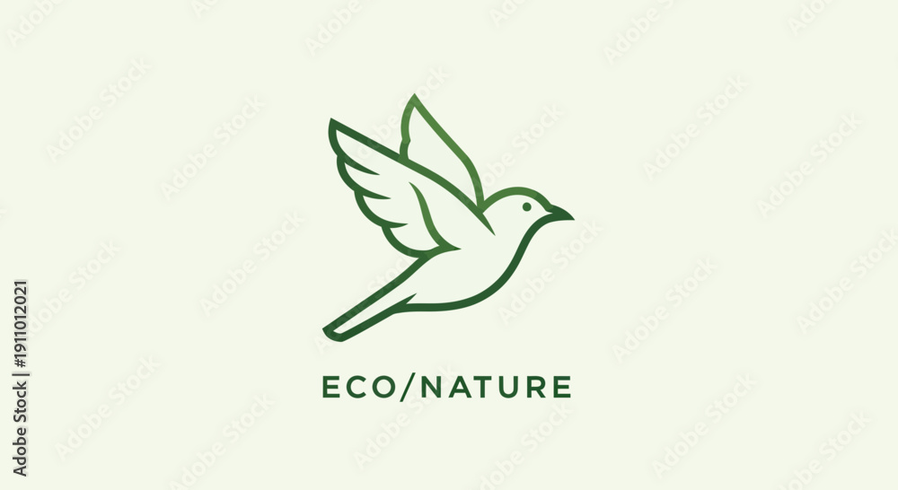 Obraz premium Minimalist Bird Symbolizing Ecology and Nature, Suitable for Eco-Friendly Branding