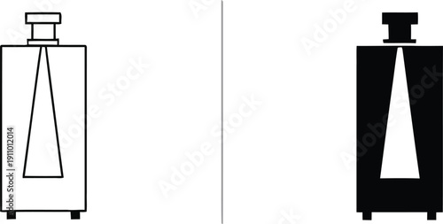 Black and White Thermos Bottle Line Art