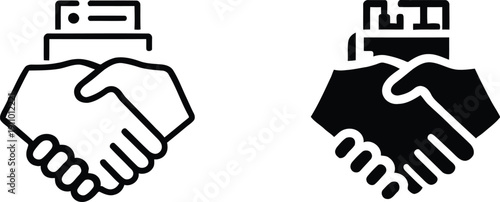 Business Partnership Handshake Icons