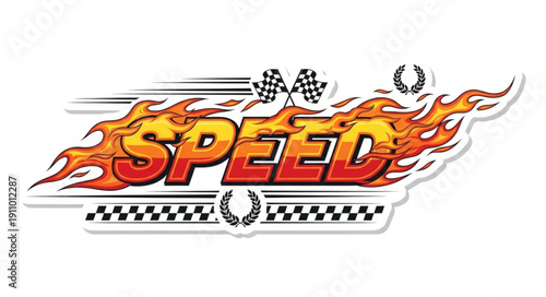 Flaming Speed Racing Logo Design.