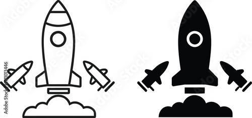 Rocket Launch Icons