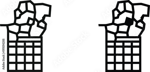 Twin Skyscrapers with Geometric Facades