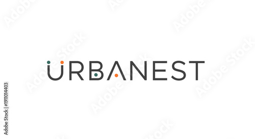 Urbanest company logo design with modern typography and colorful accents.