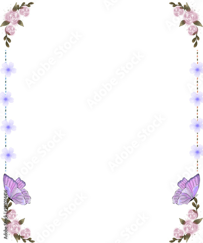 pink flowers frame 