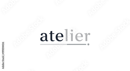 Atelier logo design on white background.