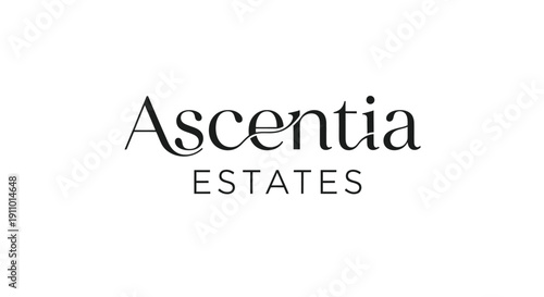 Ascentia Estates luxury real estate company logo design.