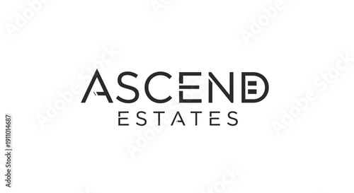 Ascend Estates logo design with modern typography and simple elements.
