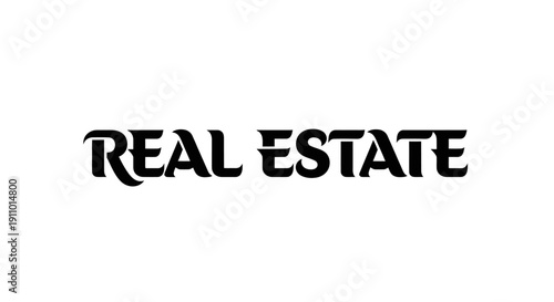 Real Estate Text Logo Design on White Background.
