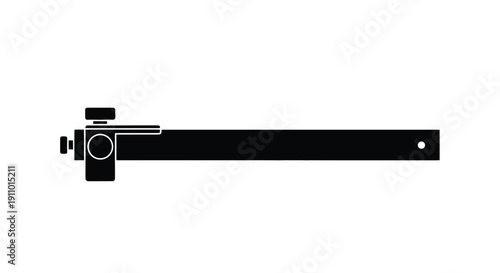 Simple black outline of a vintage camera side view illustration