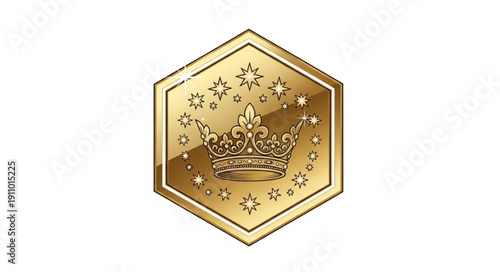 Gold Coin with Crown Design.