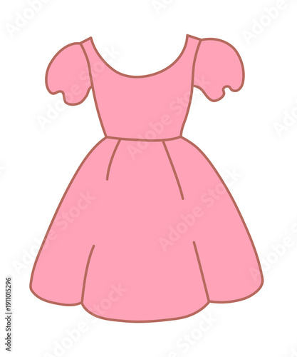 vector illustration of a pink dress 
