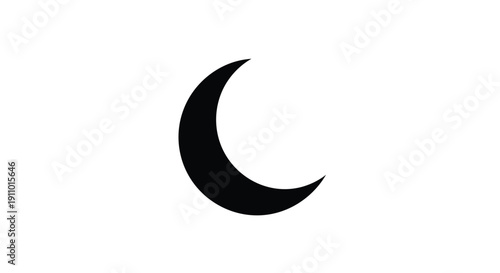 A simple illustration of a crescent moon against a white background