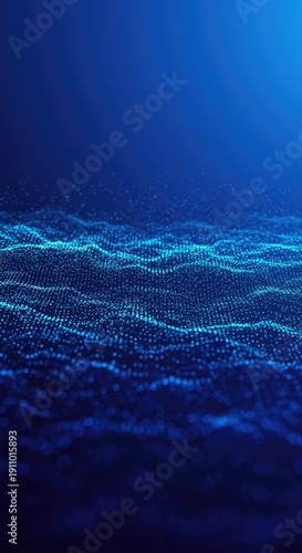 Abstract visualization showing rapidly oscillating waves representing high frequency data signals across a blue background ,transmission ,bandwidth ,rhythm