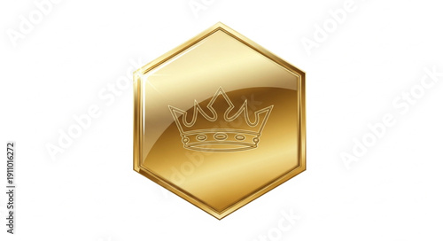 Gold Badge with Crown Emblem.