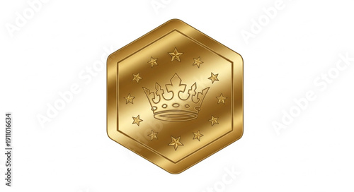 Gold Coin with Chinese Characters.